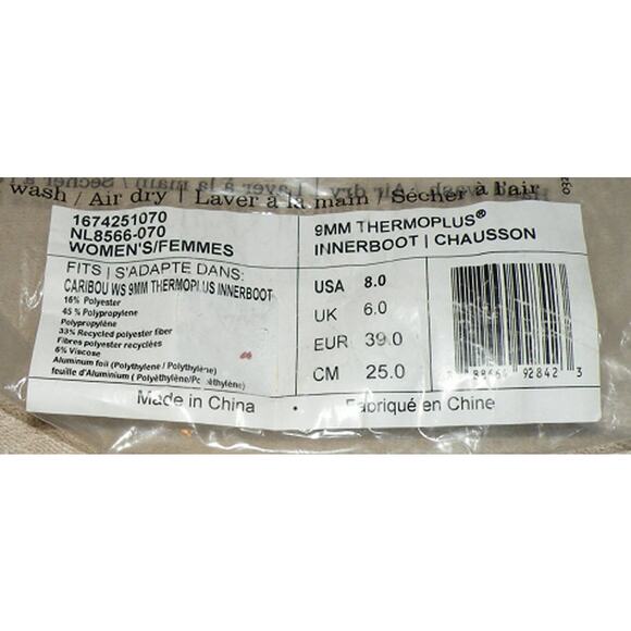 Sorel 9MM Thermoplus Inner Boot Liners Women’s Size 8 Fits Caribou New - Picture 3 of 3